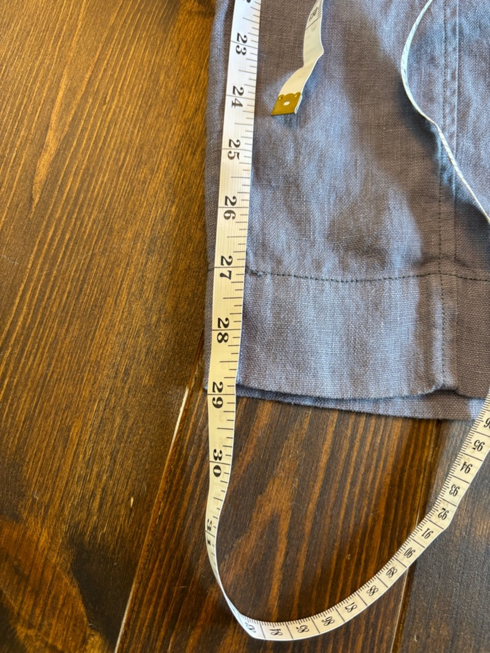 Nicole Miller 100% Linen Natural, Relaxed Fit Pants Large Slate Blue Gray Crop - Picture 10 of 10